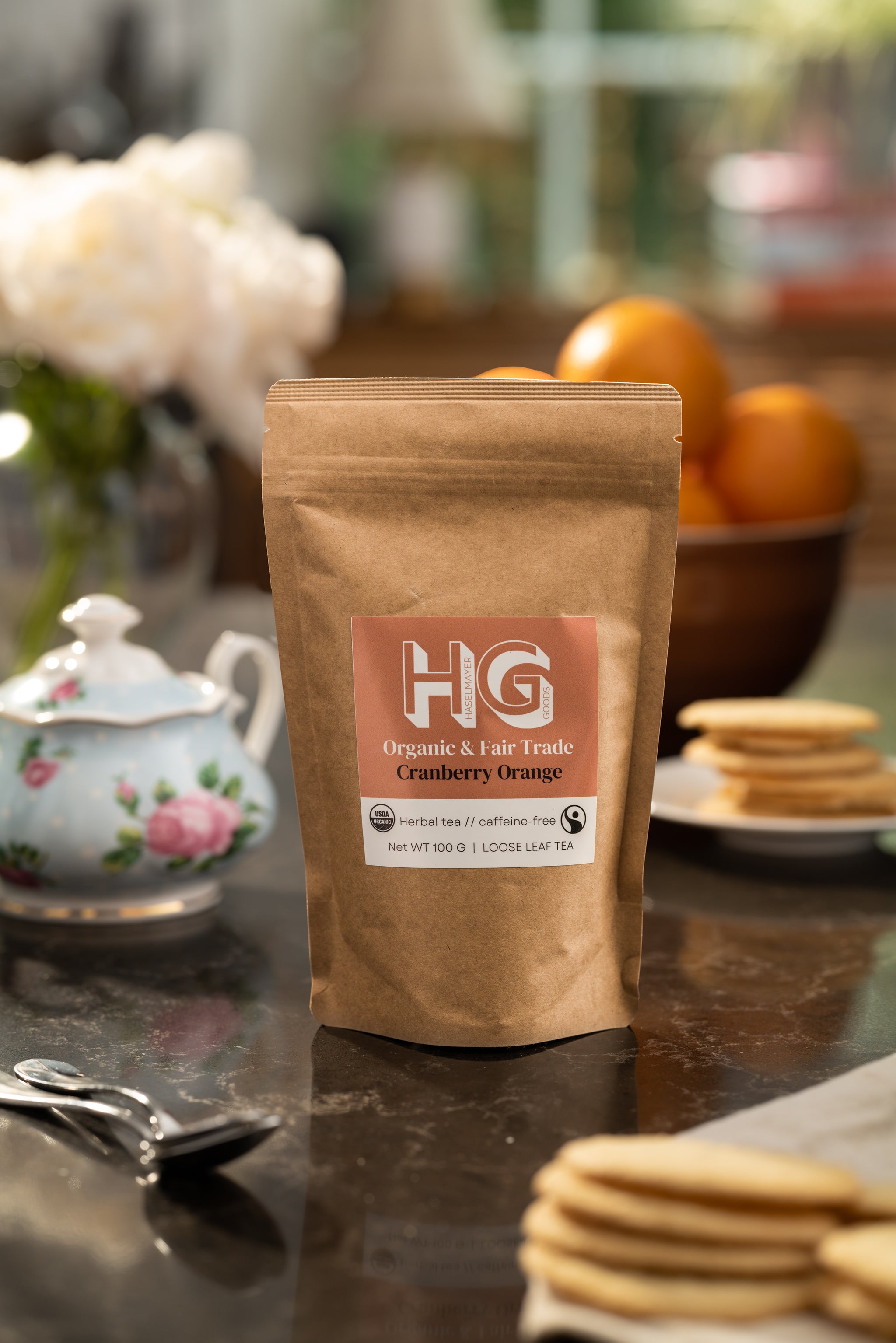 Organic & Fair Trade Cranberry Orange Herbal Tea - loose leaf